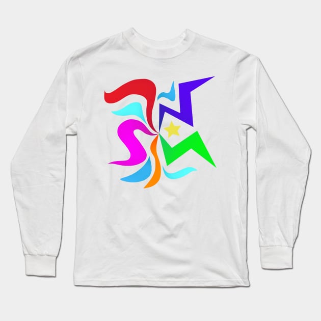 Star Burst Long Sleeve T-Shirt by Cartoonishly